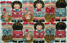 Load image into Gallery viewer, British 1912-1913 Dean's Peggie and Teddie Cloth Rag Dolls Uncut Panel
