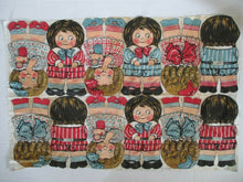 Load image into Gallery viewer, British 1912-1913 Dean's Peggie and Teddie Cloth Rag Dolls Uncut Panel