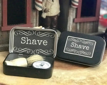 Load image into Gallery viewer, Mini Shave Soap + Shave Brush Tin | Travel, Overnight Stays, Gift + Refills
