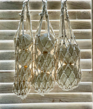 Load image into Gallery viewer, Boho Round Goat Milk Soap Balls + Macrame Cotton Sack