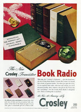 Load image into Gallery viewer, 1950's Crosley Book Radios, Lot Of 3, Enchantment, As You Like It and Fantasy Transister Radios, Leather Bound