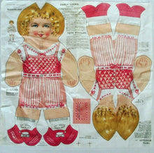 Load image into Gallery viewer, 1900's Dean's Rag Book Co. Curly Locks Uncut Cloth Rag Doll Panel