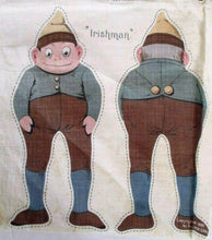 Load image into Gallery viewer, 1892 Antique Arnold Print Works Palmer Cox Brownie's Cloth Doll Panel | Uncle Sam, Dude & Irishman