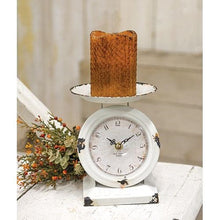 Load image into Gallery viewer, Farmhouse White Old Town Scale Clock
