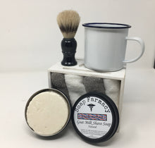 Load image into Gallery viewer, Tallow + Cream Shave Soap Bar, Bison Tallow, Beef Tallow, Bristle Brush
