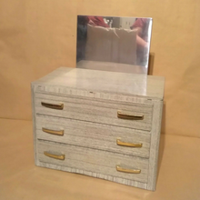 Load image into Gallery viewer, 1950&#39;s Tin Doll House Furniture | Bed, Armoire, and Dresser
