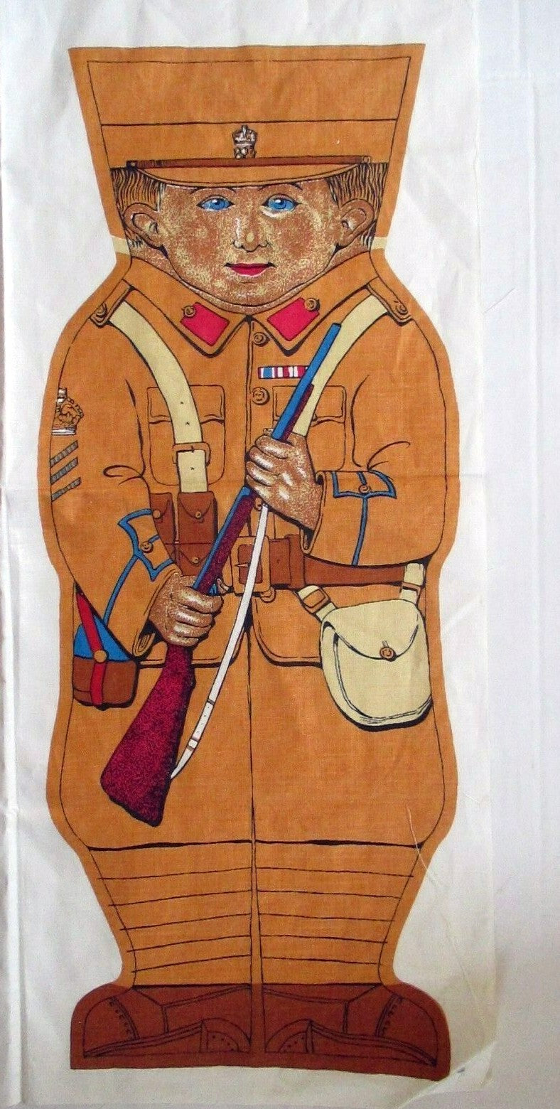 Solider Rags WWI 1915 Soldier Rag Doll No. 3 Hulbert Fabrics Cloth Rag Doll Panel ...