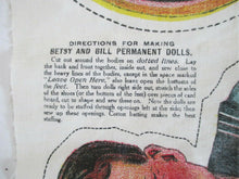 Load image into Gallery viewer, Antique 1913 Betsy and Bill Permanent Doll Cloth Rag Doll Panel | Uncut
